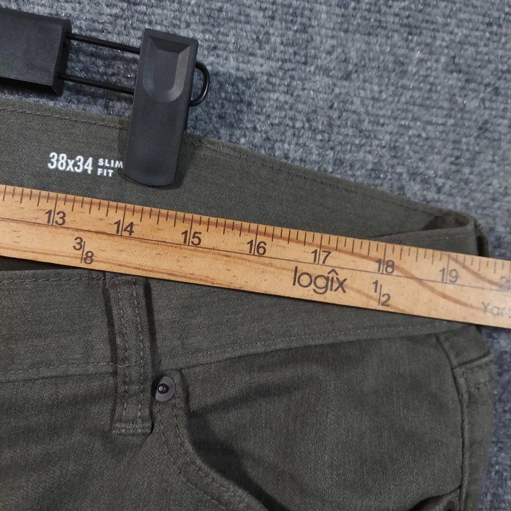Banana Republic Jeans Mens 38x34 Olive Travel Jean Slim Fit‎ Stretch 5 Pocket
